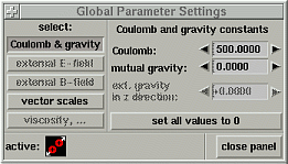Screenshot: Globale Parametereinstellungen