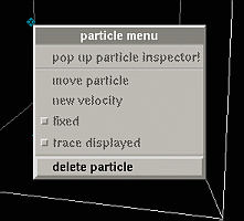 Screenshot: Teilchenmenü